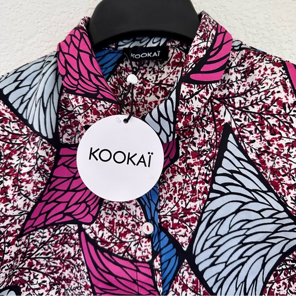 Kookai Short Sleeve Floral Colored Shirt - Picture 2 of 3